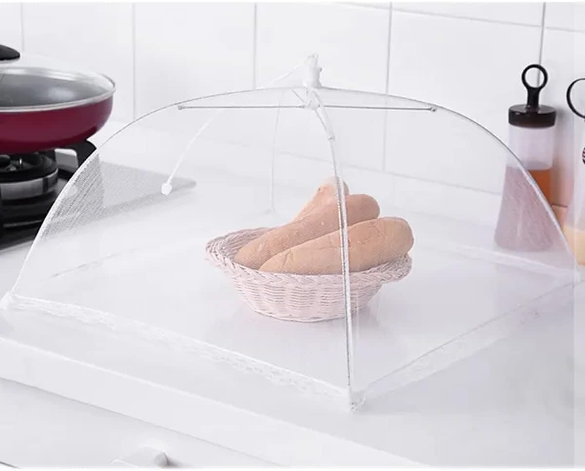 Pop-Up Food Mesh Tents || Collapsible Mesh Food Covers Tent || Umbrella Covers Reusable and Collapsible 17 x 17inches || (Pop-Up Food Mesh Tents -1), White — Amazon image 7