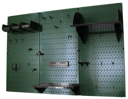 Wall Control Pegboard Organizer 4 ft. Metal Pegboard Standard Tool Storage Kit with Green Toolboard and Black Accessories - Image 4
