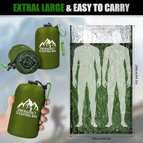 Oudain Bolsa de Dormir de Emergencia XL 2 piezas 240 cm x 125 cm miniatura 2