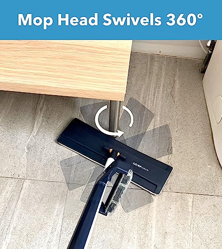 YMCF Products Flacher Bodenwischer und Eimer-Set mit freihändigen und selbstauswringenden,Mopp für die Bodenreinigung, für Hartholz-, Laminat- und Fliesenböden (Navy) – Bild 5