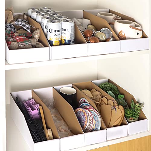 Image of EXYGLO Cardboard Boxes, Pack of 35 Corrugated Storage Bins 12x6x4.5 inch Pantry Organizer Bins for Shelves Garage Office Organization