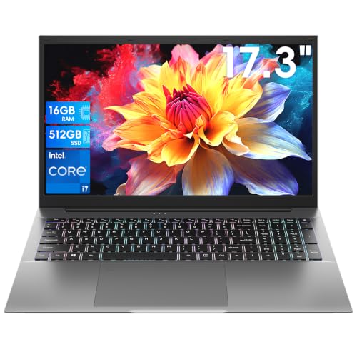 Image of 17.3 Inch Laptop, Core i7 CPU (Up to 4.5 GHz), 16GB RAM, 512GB SSD, WIFI 6