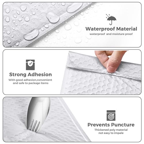Image of Metronic Large Bubble Mailers 10.5x16 inch 250 Pack Self Seal White Padded Envelopes Strong Adhesion Mailing Envelopes Bubble Padded for Small Business Shipping Books Clothes Gifts
