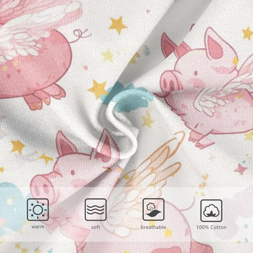 Wusikd Pink Piglets Wings Boys' Underwear Cotton Flying Clouds Boys Briefs Soft Toddler Underwear 2T3