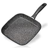 STONELINE Bistecchiera Quadrata in Alluminio, 26x26 cm, Rivestimento Antiaderente