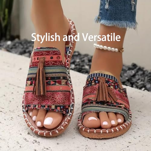 Lorraines Casual Orthopedic Sandals, Boho Sandals for Women, Womens Flat Sandals Dressy Casual Vacation Slides Shoes3