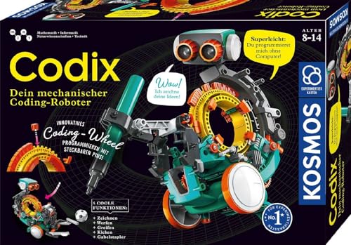 Con oltre 150 componenti, i bambini possono assemblare 5 modelli di robot che offrono diverse funzioni: disegnare, afferrare, lanciare pallacanestro, giocare a calcio e trasportare oggetti