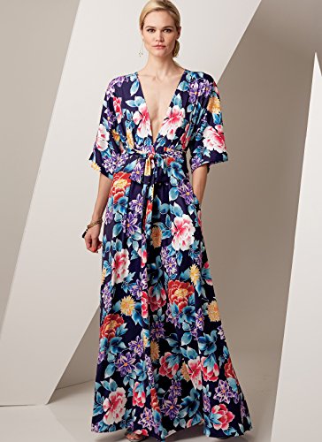 Vogue Patterns V9253ZZ0 Misses' Deep-V Kimono-Style Dresses with Self Tie Sewing Pattern, 16-18-20-22-24-26 Red - Thumbnail 2