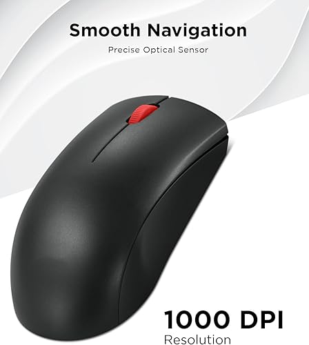 Miniatura 5 de Lenovo Mouse inalámbrico (WL150) - Mouse ergonómico ambidiestro Nano USB-A de 2.4G - 3 millones de clics, 1,000 DPI - Diseño inalámbrico compacto