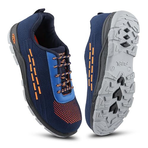 Image of FUEL Armour-1-DD Knitted Fabric Safety Shoes for Men Industrial PVC Double Density Sole, Steel Toe & Energy Absorption Shoe
