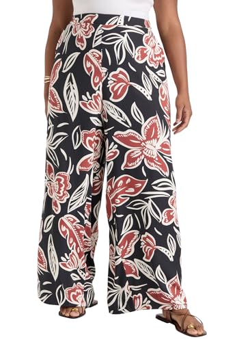 Women's Plus Size Wide-Leg Pull-On Pants