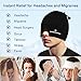 Gel Ice Migraine Headache Relief Cap, Adjustable Headache Cap Migraine with Drawstring Fits All Heads, Cold Compression Migraine Relief Cap for Tension, Stress, Sinus, Puffy Eyes, Hot/Cold Therapy