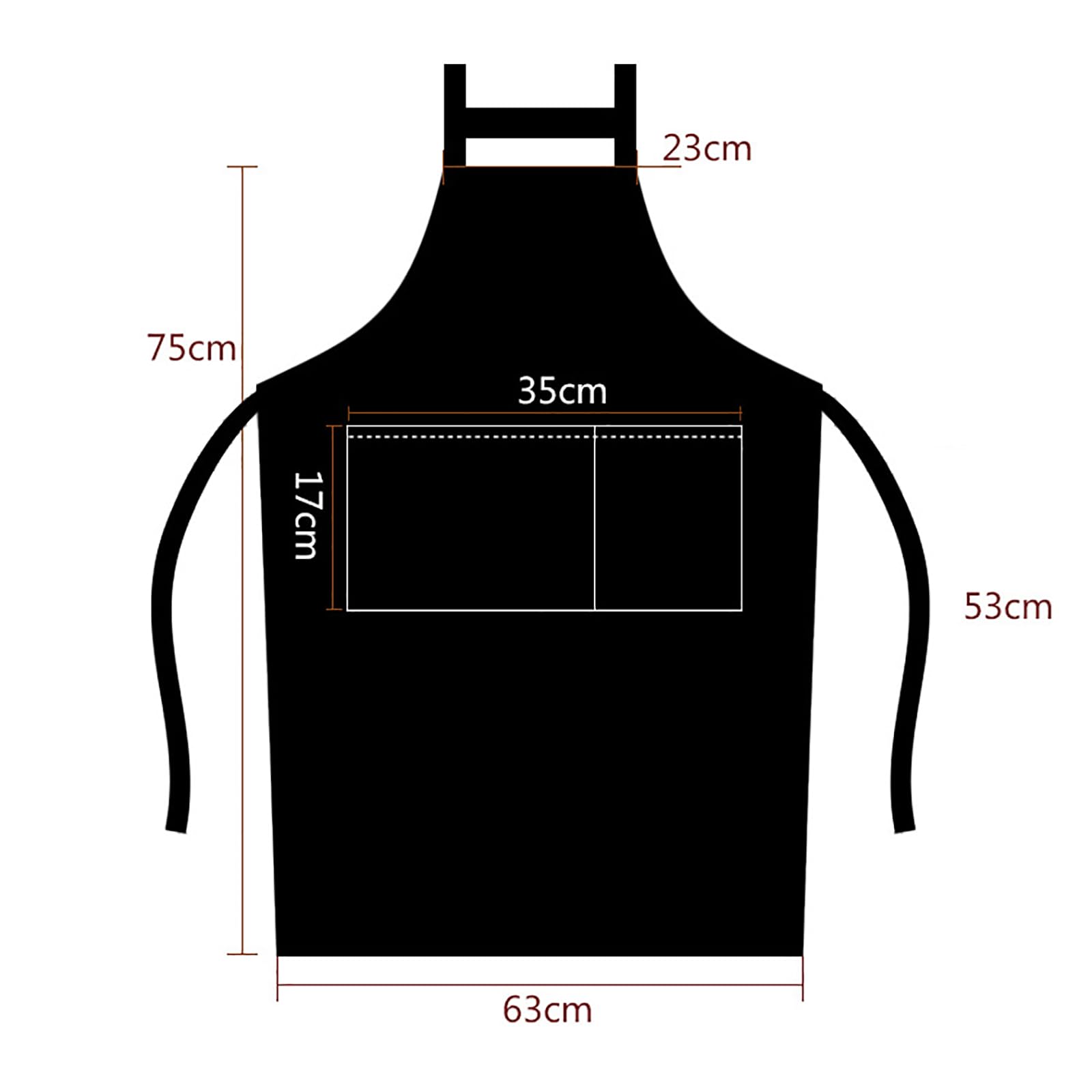 Tablier de cuisine en cuir imperméable avec poches pour la pâtisserie, la cuisine, la pâtisserie, le travail, le jardinage