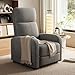 GarveeHome Linen Fabric Manual Recliner Chair, with Side Pocket, High Backrest, Thick Cushion, Adjustable Push Back Recliner,Lazy Lounge Chair for Living Room, Home Theater, Bedroom, Gray