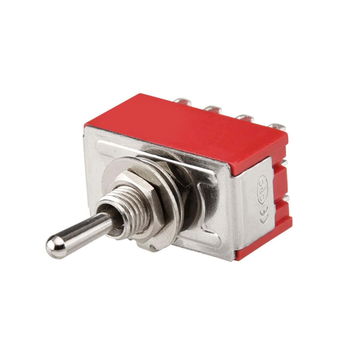 Heschen Miniature Toggle Switch, MTS-403, ON-OFF-ON, 4PDT, 12 Pin, 2A 250V, 6A 125V, Pack of 2