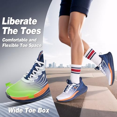 Image of Men's Orthopedic Road Running Sneakers: Comfortable Casual Arch Supports Plantar Fasciitis Orthotic Sports Athletic Shoes, Flat Feet High Arch Tennis Work Walking Shoes for Foot Heel and Pain Relief