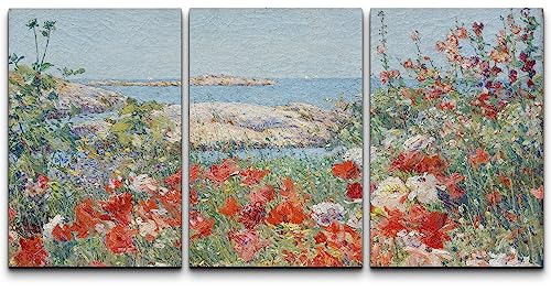 wall26 Canvas Print Wall Art Set Watercolor Pastel Flower Field Coastal Landscape Nature Wilderness Illustrations Modern Art Decorative Floral Botanical Minimal Calm/Relax for Bedroom - 16"x24" x 3