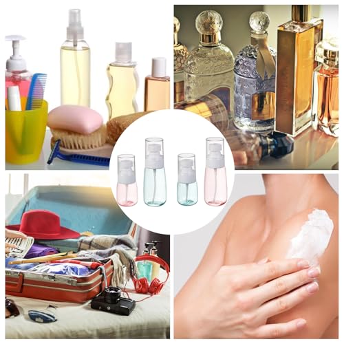 FDRJKN 4pcs small spray bottle, travel spray bottle, mini spray bottle, Refillable Travel Containers Plastic Hair Spray Bottle Sprayer For Perfume Skincare Makeup Lotion (2oz 30ml;2oz 60ml) - Image 8