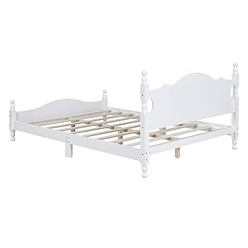 ベッドフレーム White bed frame Amazon.com: Liink1Ga White Double Bed Frame Full Size Bed