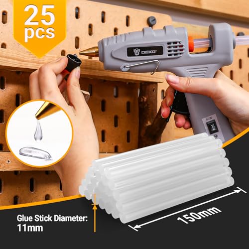 Hot Glue Gun Full Size: DEKOPRO 60/100Watt Dual Temp Hot Glue Gun Kit with 25 Glue Sticks, Organize Storage Case, Heavy Duty Heat Glue Gun Tool Set for Home Repair, Art & Crafts, DIY - Image 5