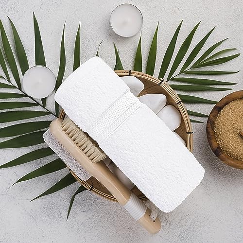 Image of Towel and Linen Mart 100% Cotton- Wash Cloth Set -Pack of 4,Quick Dry,Luxurious,Absorbent,Soft Feel Spa & Hotel Perfect for Daily Use (12X12 White)