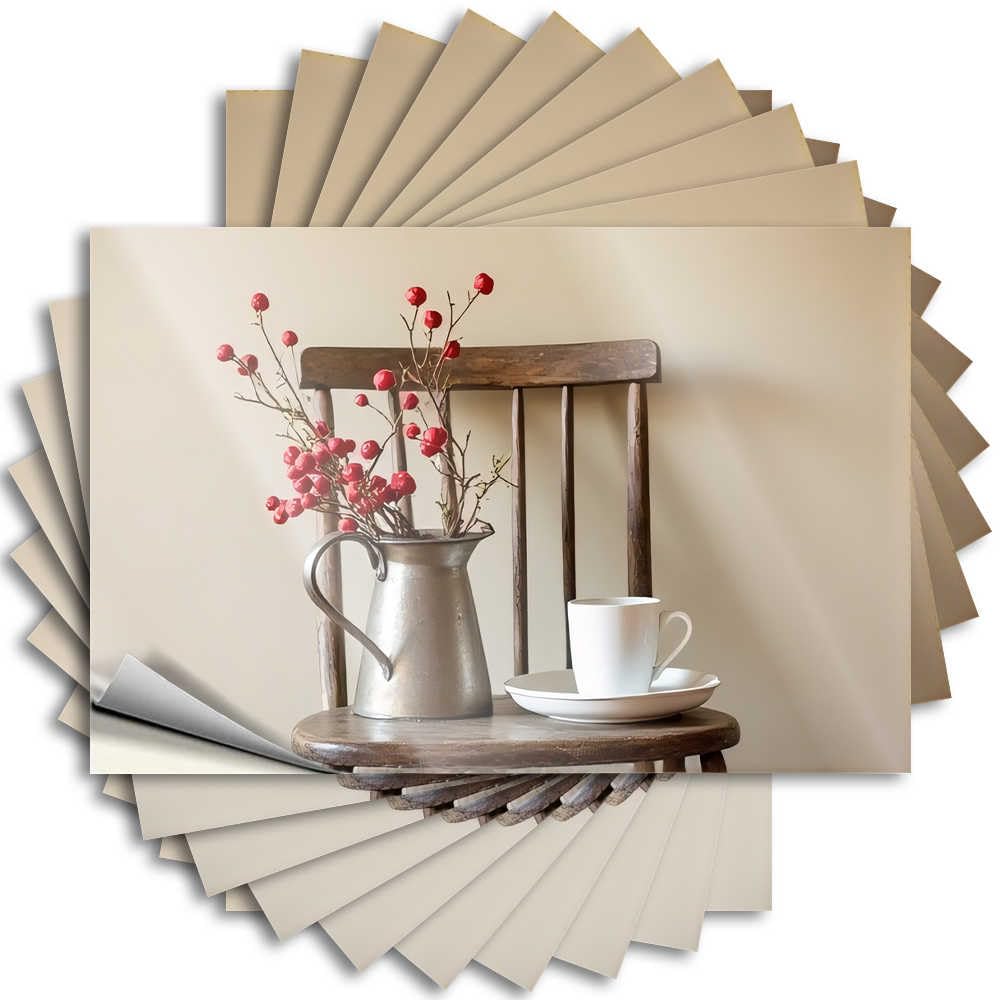 Sticker Backyard Accessories | Retro Cover Cozy Corner with Red Berries and Coffee for Items(12X18CM)