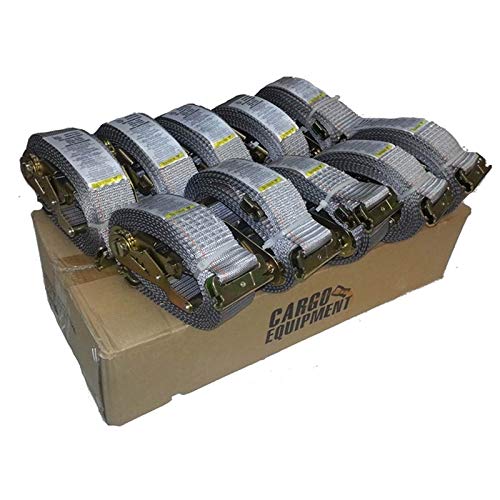 Box of 10 E-Track Ratchet Strap 16 Foot (Grey)