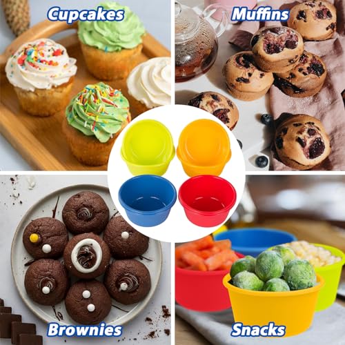 Webake 8 Pezzi Pirottini Silicone Muffin Jumbo