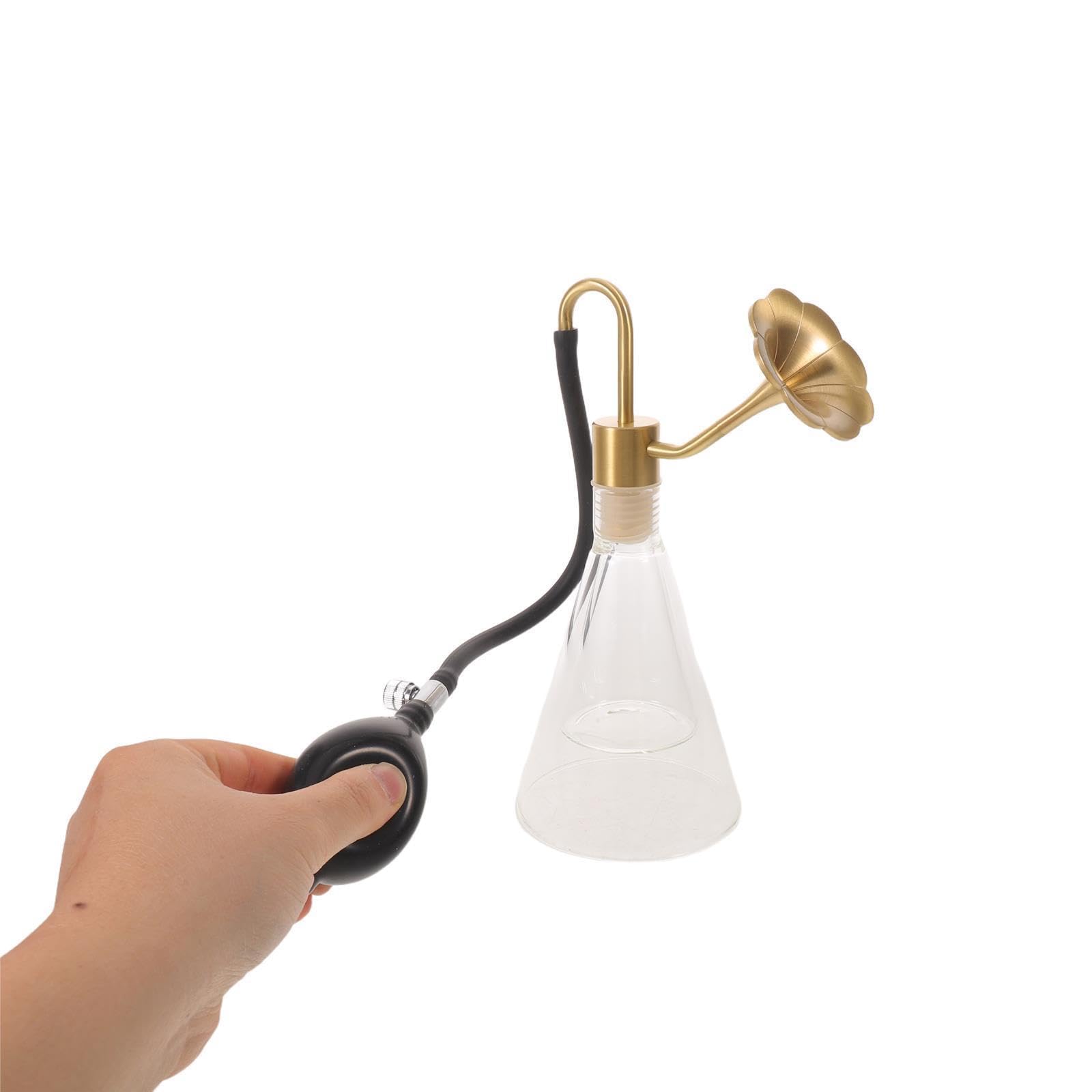 Cabilock Difusor Aromaterapia Goteros Estándar y Latón y Vidrio con Diseño Concentrador de Fragancia Incluye Bomba de Latón y Goteros Estándar para SPA y Áreas de Consulta