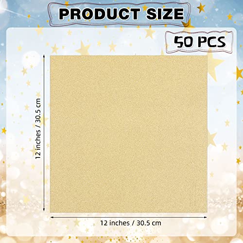 50 Sheets 12 X 12 Cardstock Glitter Cardstock Paper Card Stock Paper Thick Cardstock Glitter Paper For Crafts Sparkly Paper For Card Making Diy Projects Scrapbook Party Gift, 300 Gsm (Gold) #TOP1