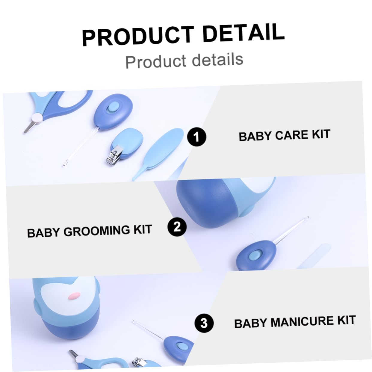 ibasenice 3sätze Pflegeset Für Neugeborene Teiliges Set Mit Nagelschneider Schere Nagelfeile -ohrlöffel Und Pinzette in Blau Ergonomisch Sicher Und Praktisch Für Mama