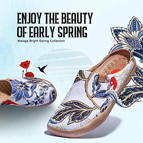 Image of UIN Slipper Woman Travel Art Painted Shoes Wide Toe Casual Home Slip On Mules Malaga