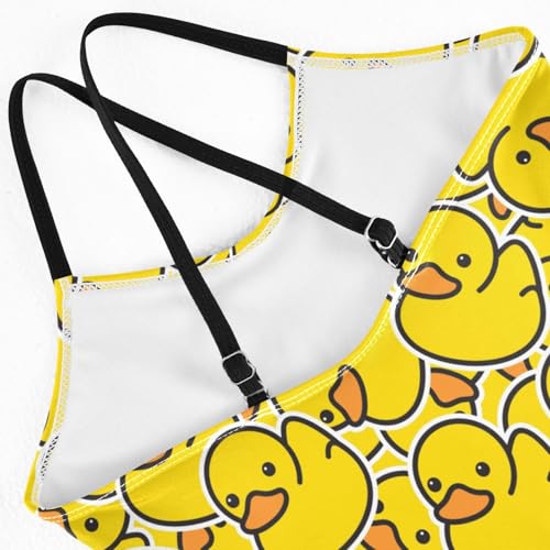 Girls Swimwear 3-10 Years One Piece Halter Swimsuit Duck Beach Bathing Suit4