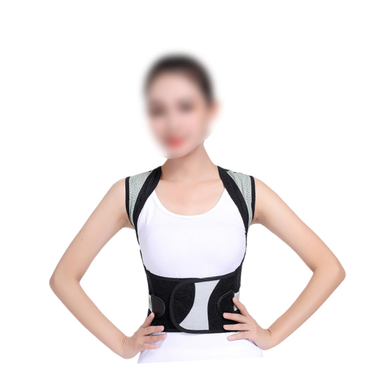 IWOWHERO Sitting Posture Belt Hunchback Brace Upper Brace Back Shoulder Belt Posture Support Back Correct Posture Belt Practical Back Strap Posture Straightener Posture Helper Black