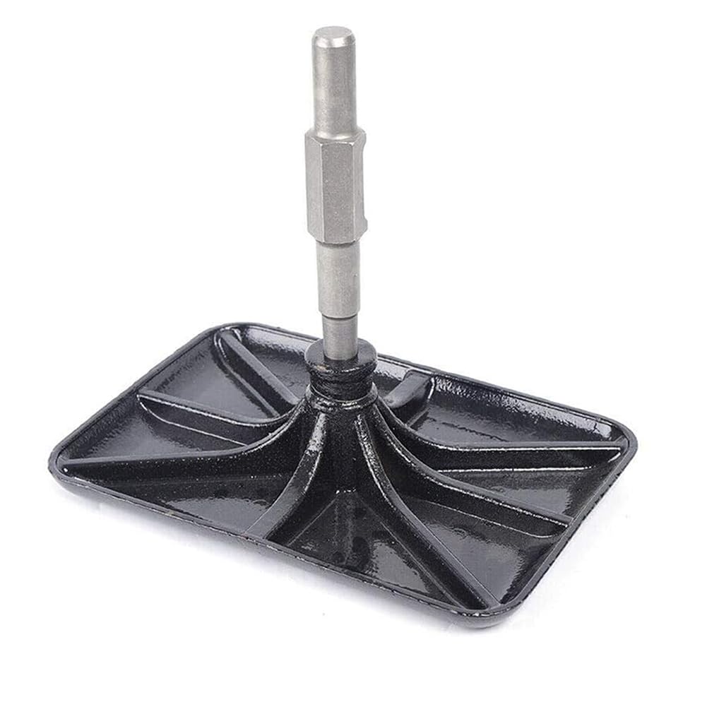 Martillo Neumático Placa Compactadora Acero Al Manganeso Pisón Placa Apisonadora Pastilla Roncadora con Mango para 65, 95, Y 125 Eléctrico Y De Gasolina Silver,1