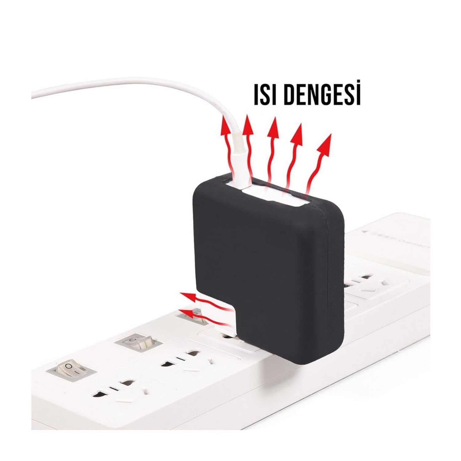 McStorey MacBook Şarj Aleti Kılıfı Silikon | 85W A1343/A1424 MagSafe 1-2, 87W A1719, 96W A2166 USB-C Uyumlu | MacBook Pro Adaptör Koruyucu Siyah