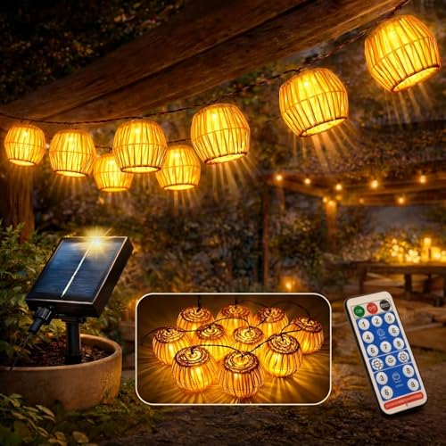 Ciskotu 3M Solar Lichterkette Aussen 10 LED Solar Lampions Außen Wetterfest Kugeln Lichterkette Außen Solar 8 Modi Solar Lichterkette Outdoor Dimmbar Solarleuchten Für Außen Balkon Terrasse