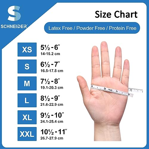 Schneider NBFT8002 Nitrile Exam Gloves, 5 Mil, Medium, Box Of 100, Heavy Duty Disposable Gloves thumb #6
