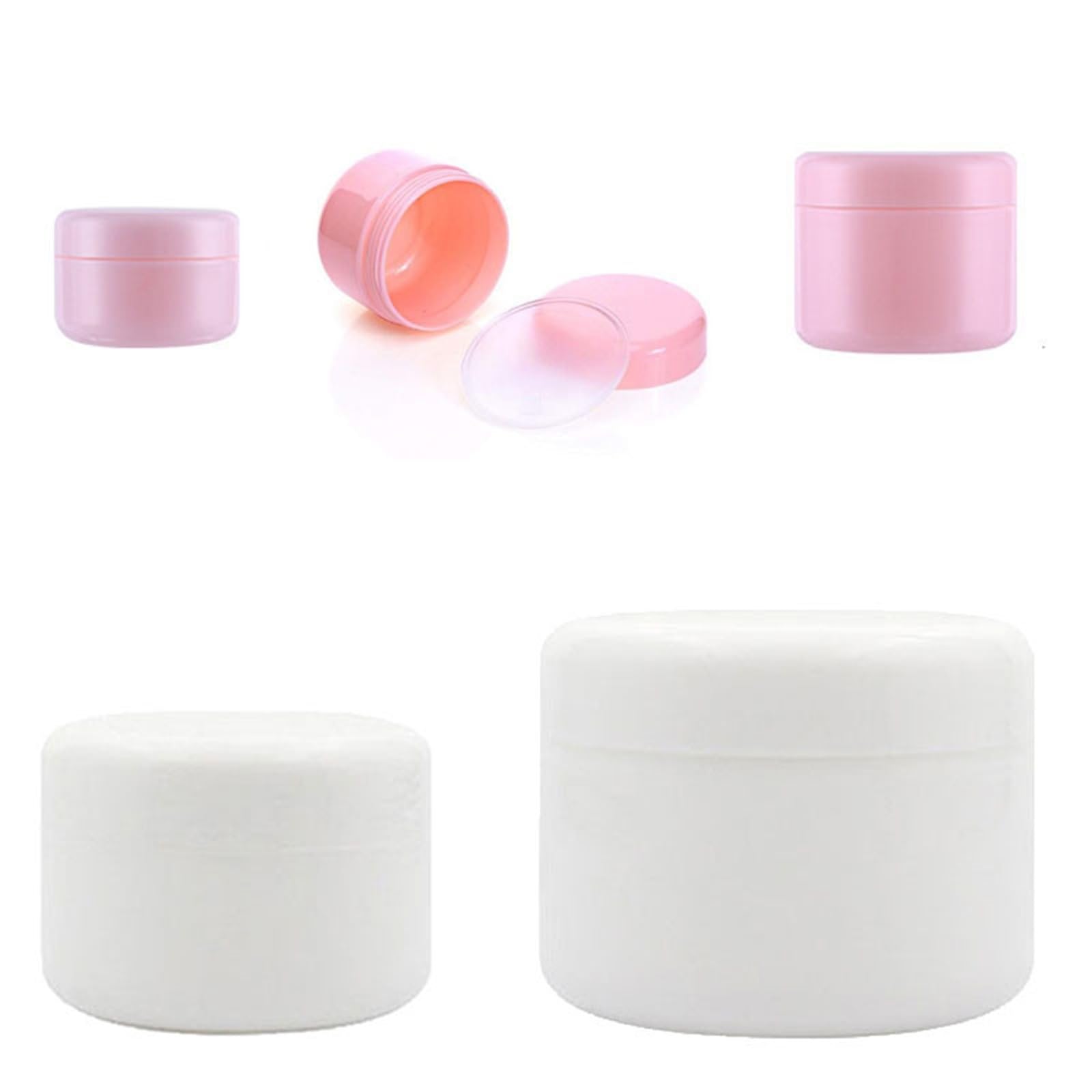 Botes Viaje Botellas rellenables de plástico Rosa, vacías, for Maquillaje, Viaje, Crema Facial, loción, cosméticos.(Pink Color,10g (ml) 32mmX 24mm)