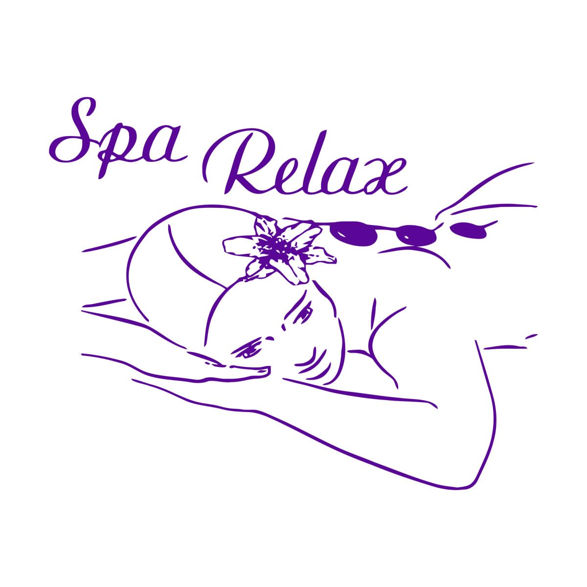 Massage Spa Sign Wall Stickers Spa Relax Vinyl Wall Decal Art Beauty Salon Decor Massage Removable Spa Wall Murals Small - 34x42cm
