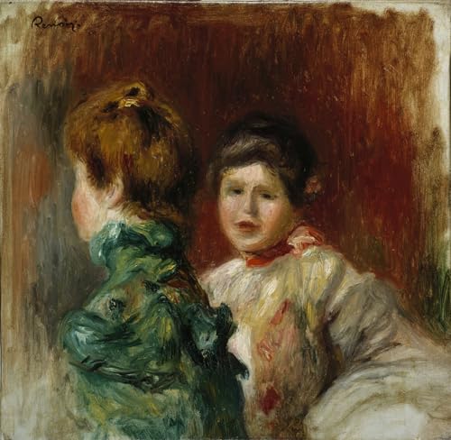 Lienzo de Renoir Cabezas de dos mujeres para salones elegantes de 60x90cm