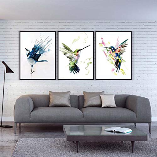 Art mural colibri abstrait pour sublimer la décoration murale du salon