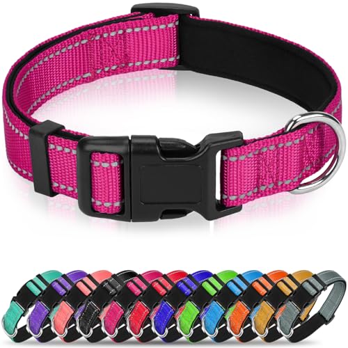 Erbine Reflective Dog Collar for Large Dogs, Wide Nylon Adjustable Collar with Soft Padding, Durable...