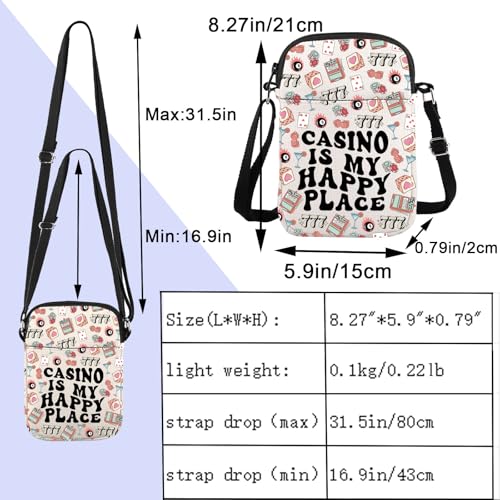 ENSIANTH Casino Player Crossbody Bag Casino Gambler Gift Poker Player Messenger Bag Gambling Lover-777 Slot Machine Gift2
