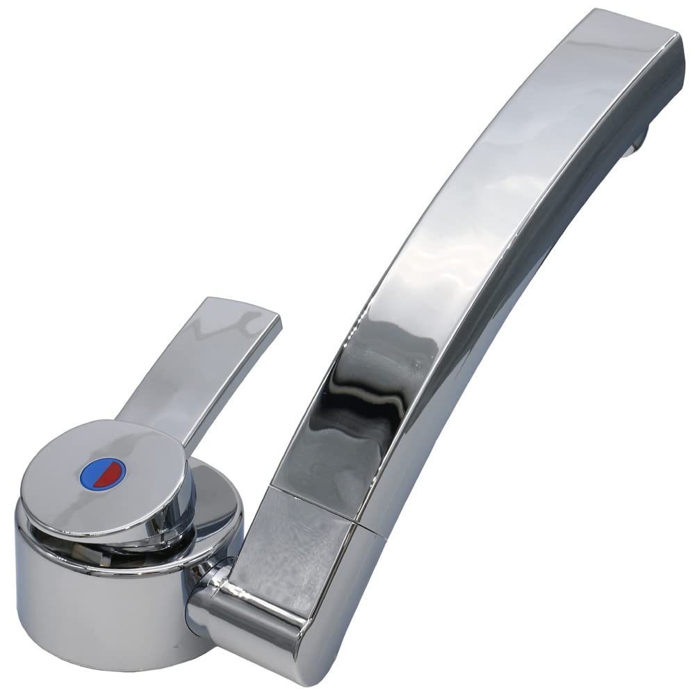 Florenz - Grifo mezclador monomando compacto para autocaravana, camping e interruptor giratorio cromado