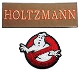 Ghostbusters III No-Ghost Logo and HOLTZMANN Name Set of 2 Iron On/Sew On Patch