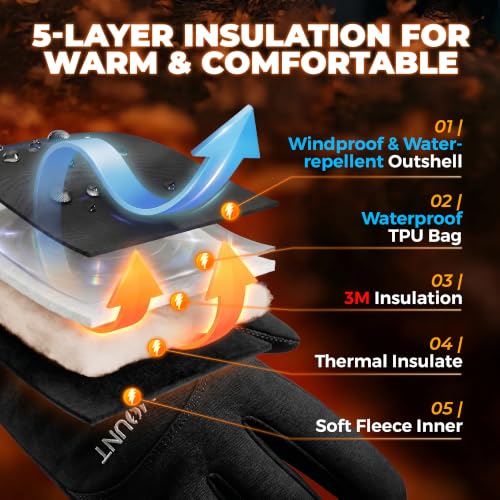 Image of rivmount Winter Waterproof Ski Snow Warm Gloves for Women Men, Windproof Cold Weather Thermal with Touchscreen Fingers, for Running Driving Cycling Hiking Biking Outdoor Sports Daily Work
