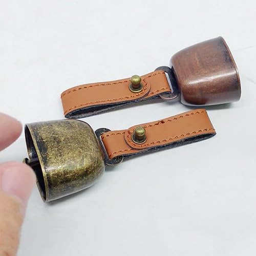 Miniatura 4 de 1 collar de perro, campanas de hierro para vaca, hacedores de ruido, perro de campo, vaca, oveja, ganado, campana con correa de botón de cuero,