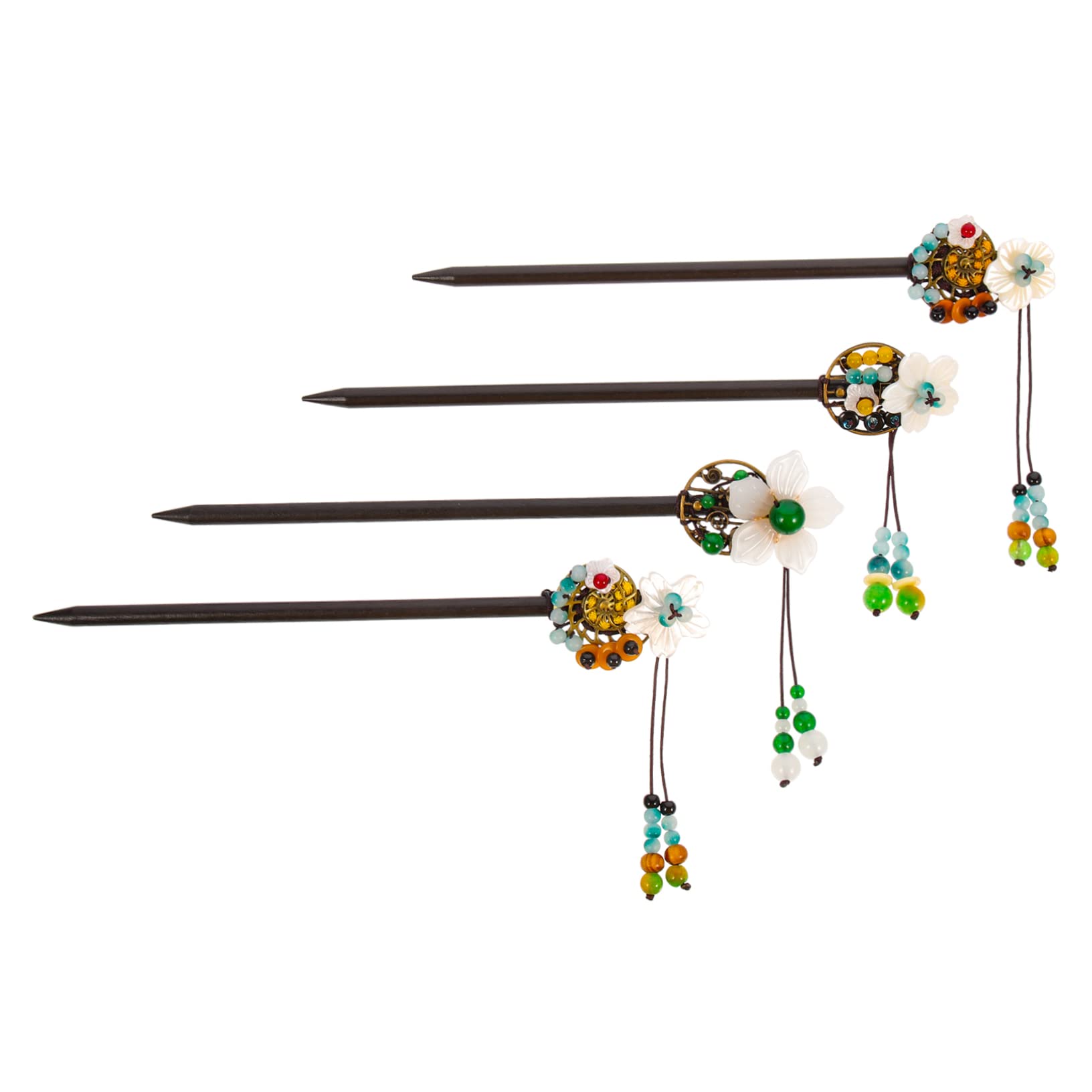 LALAFINA 16stücke Teiliges Chinesische Holz-haarstäbchen Mit Blumenmotiv Für Damen Elegante Haarnadeln Für Hochzeiten Und Partys Für Lange Haare Und Formelle Anlässe