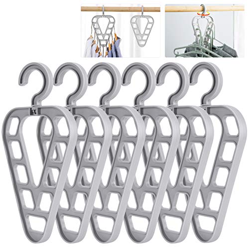 Fostoy Perchas Mágico, Gancho Giratorio 360º Ahorrar Espacio Multifuncionales Perchas de Armario,Plástico Resistente Percha de Ahorro de Almacenamiento